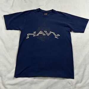 VTG Soffe US Naval Mens Medium Blue Navy Academy Crest Graphic Short Sleeve